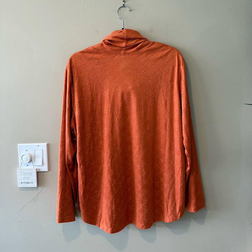 Ruby Rd. Rust Orange Cowl Neck Top - Picture 13 of 16